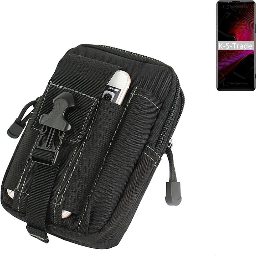 K-S-Trade Gürtel Tasche kompatibel mit Sony Xperia 1 III Gürteltasche Holster Schutz Hülle Handy Hülle Smartphone outdoor Handy-Hülle schwarz