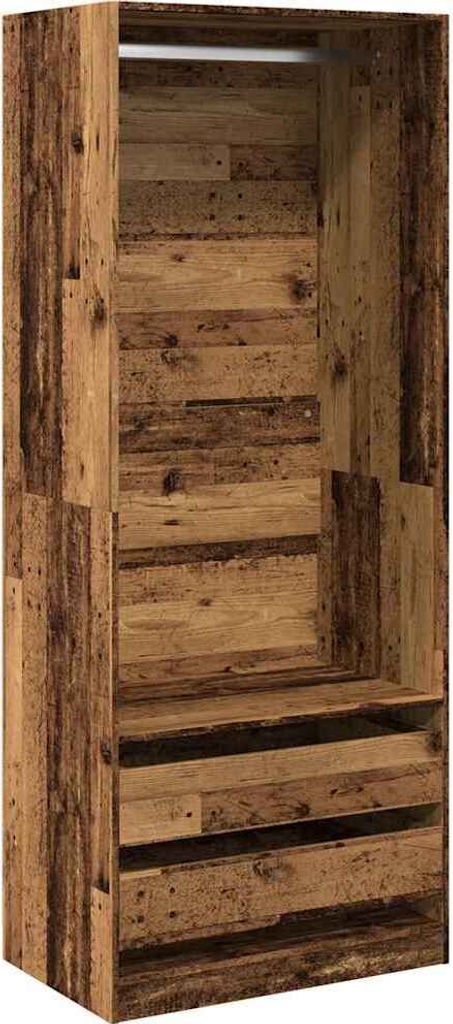 Kleiderschrank Altholz-Optik 80x50x200 cm Holzwerkstoff