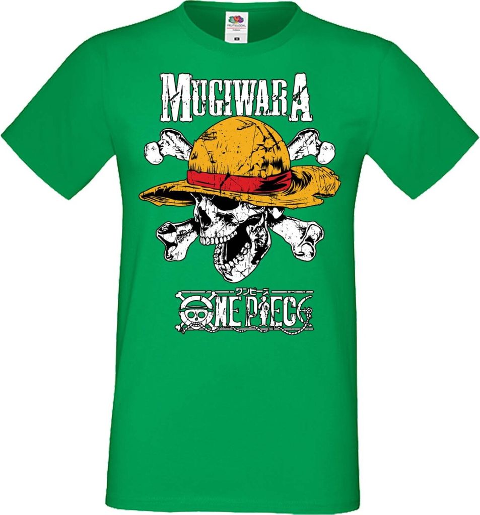 Herren T-Shirt Manga Anime One Manga Piece Anime 06 Mugiwara, Man M / Grün