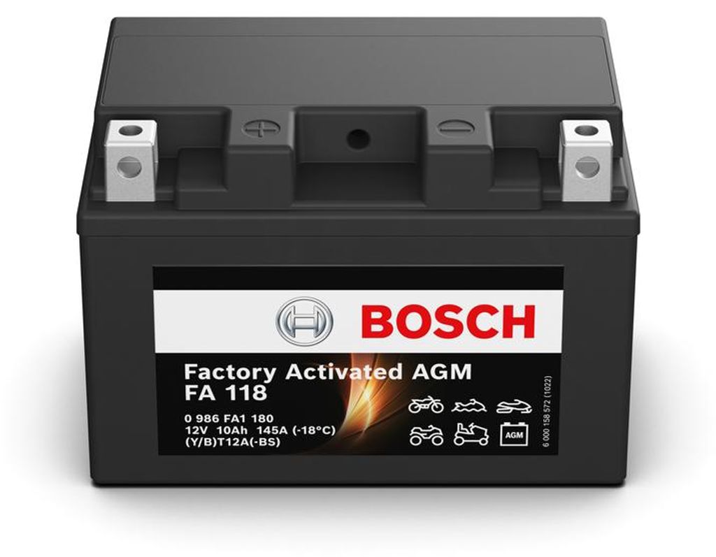 BOSCH Starterbatterie 12V 10Ah 145A/EN Motorrad Batterie