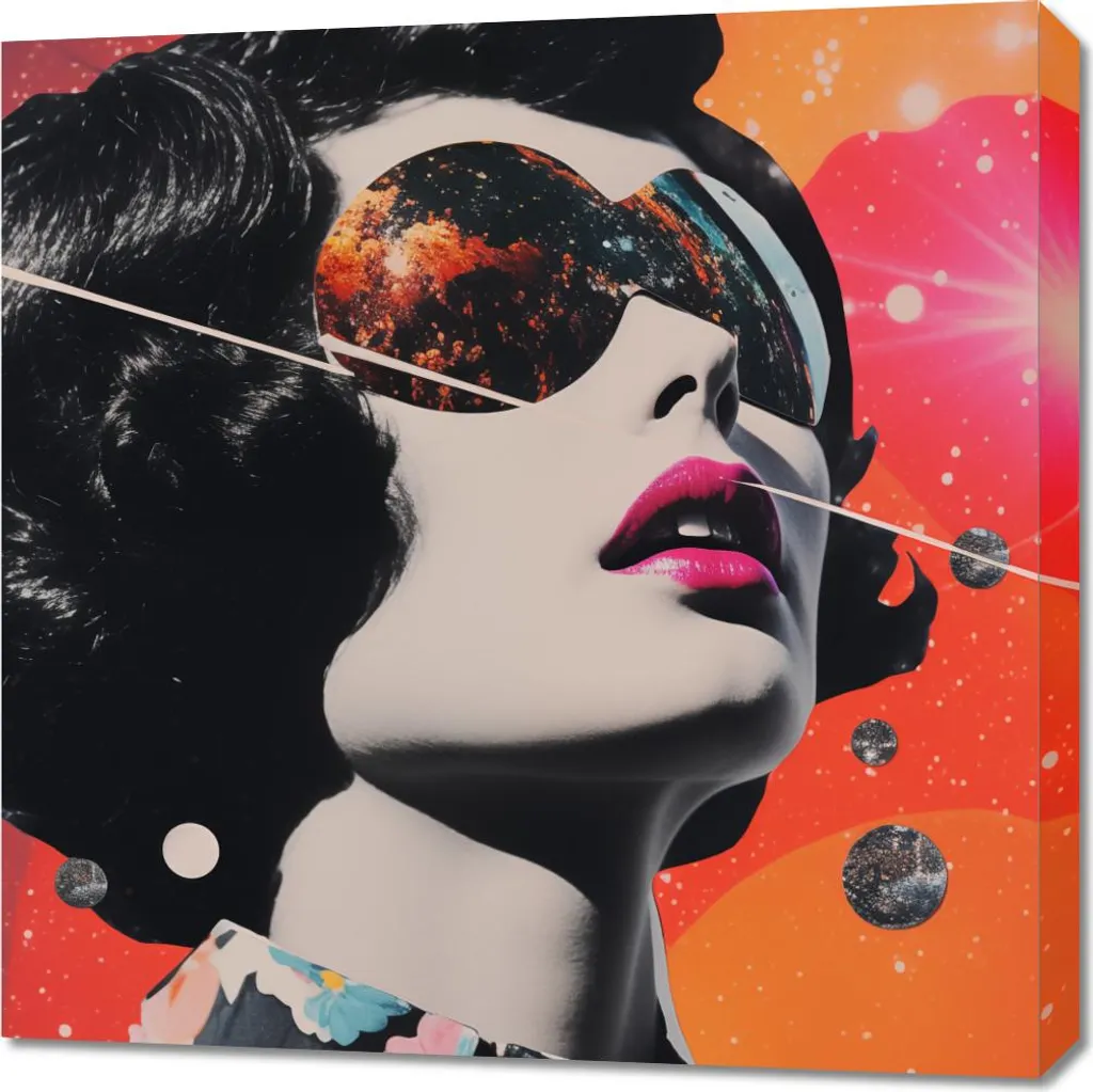Quadro 70x70 cm Visionaria Galattica | Decorazione Parete Moderna Luxury
