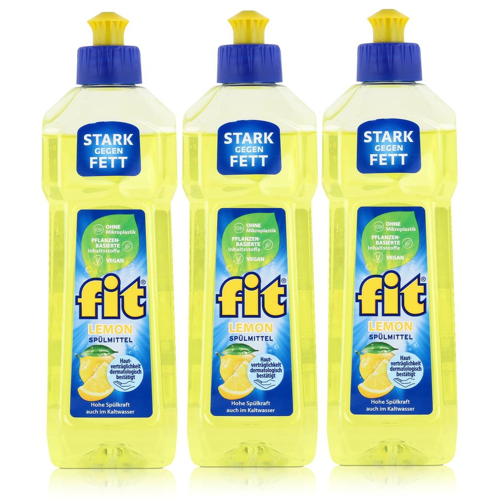 fit Spülmittel Lemon 500ml - Hohe Spülkraft auch im Produktbild 