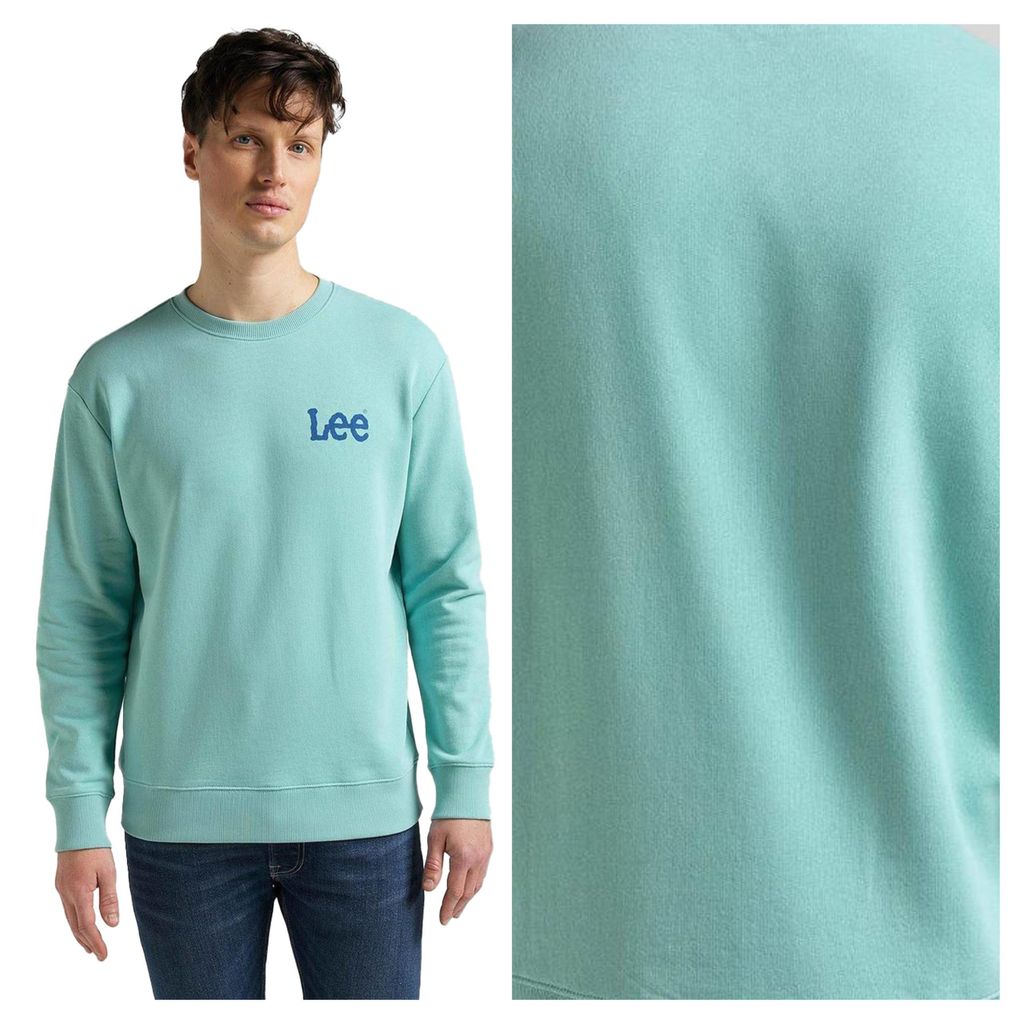 LEE Herren, Sweatshirt WOBBLY LEE SWS, M, Blau, ralph, lauren, pullover