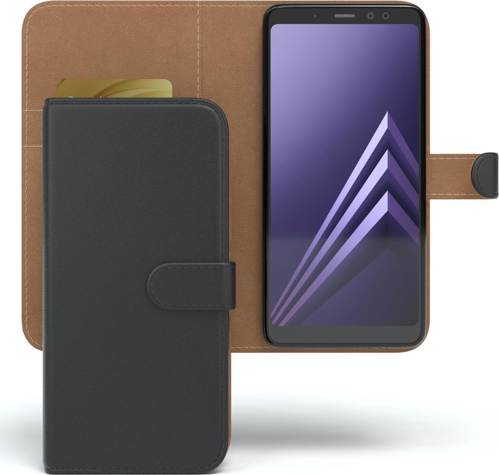 EAZY CASE Business Hülle für Samsung Galaxy A8 2018 klappbar, Premium Kunstleder Handyhülle mit Kartenfach
