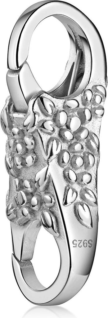 MATERIA by Matthias Wagner Karabinerverschluss 925 Silber Blüten Motiv zum Wechseln für Beads Armbänder Ketten 1000