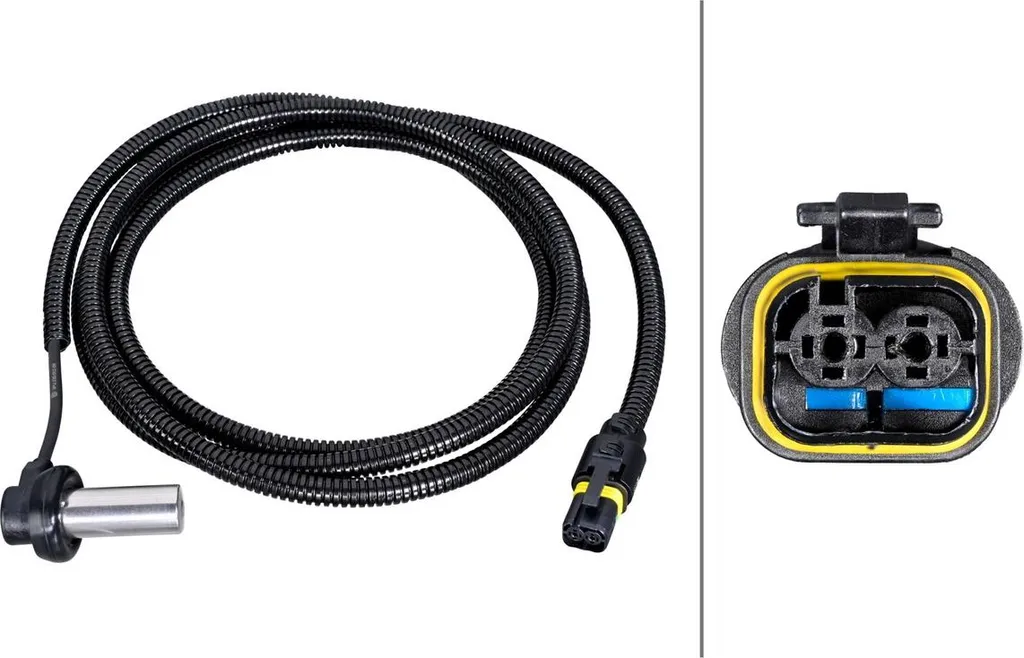 Sensore Velocità Ruota MAN TGS HELLA - 2 Poli, Cavo Extra Lungo 2.2m - 5