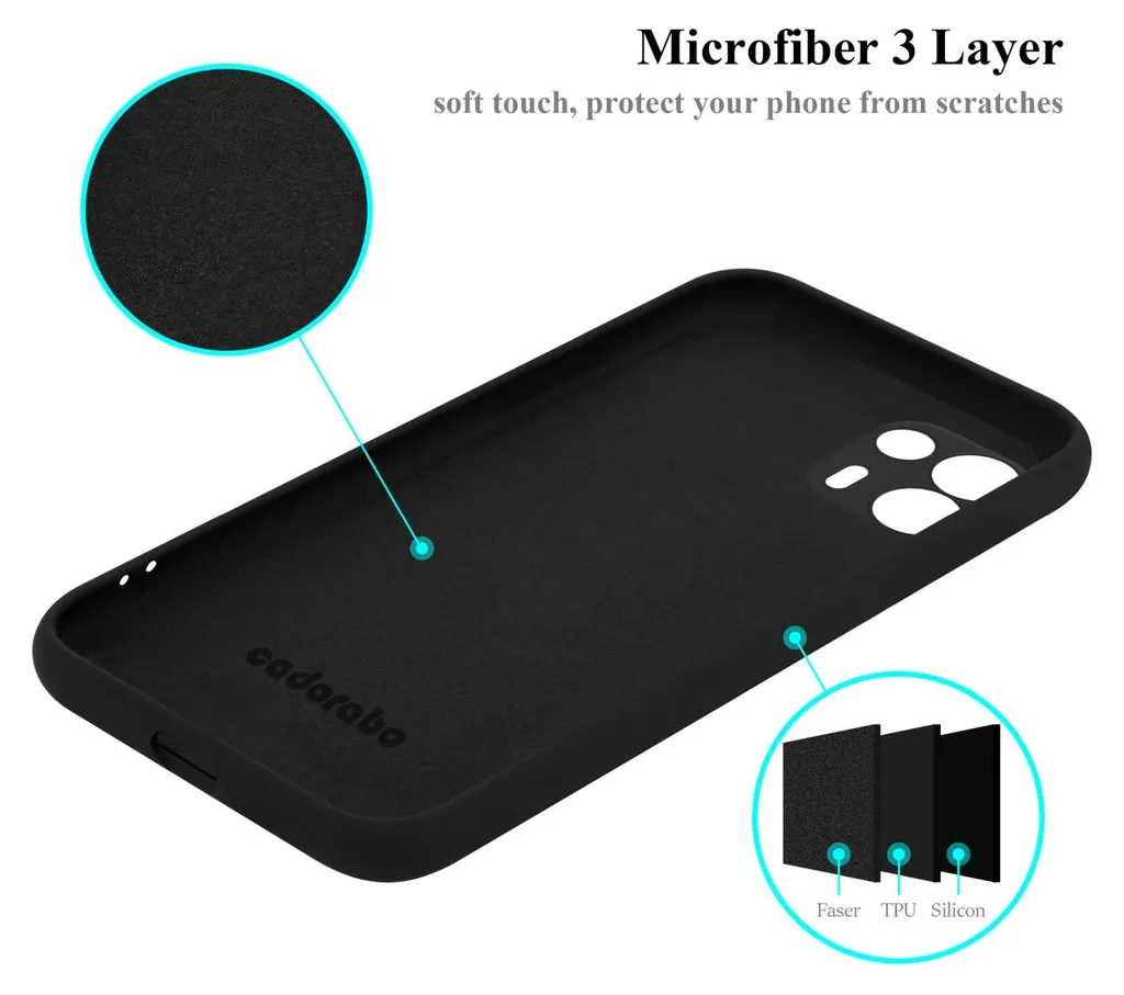 RonRun Custodia 360° Per Motorola Edge 20 Lite, Con Protezione Schermo Integrata, Antiurto Grado Militare Trasparente Nero - 2