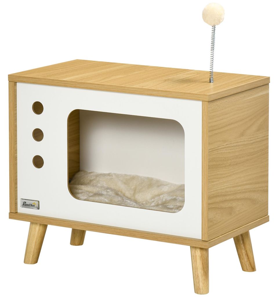 PawHut kattenhol, kattenhuis met speeltje, kattenhuis met Productafbeelding 