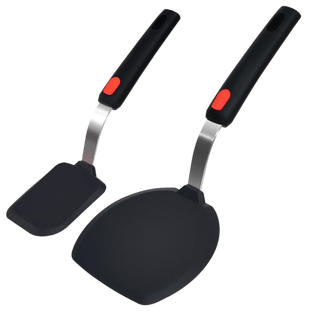 2-teiliges Silikonspatel-Set, Kochgeschirr, hitzebeständig bis 315 °C, Antihaftbeschichtung, Küchenhelfer zum Kochen, Backen, Wenden von Fisch, ...