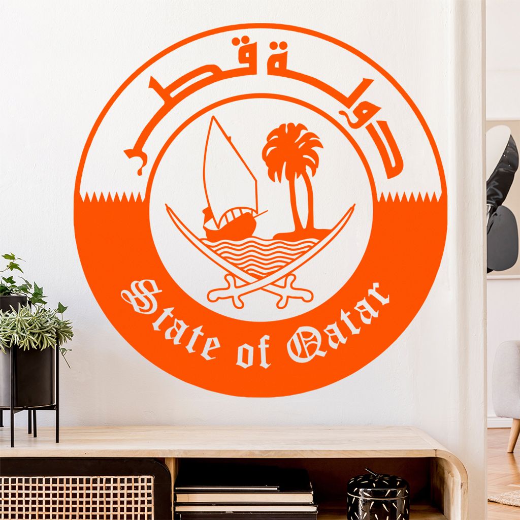 Katar Qatar Wappen Wandtattoo Wandaufkleber Wall Sticker - Dekoration, Küche, Wohnzimmer, Schlafzimmer, Badezimmer
