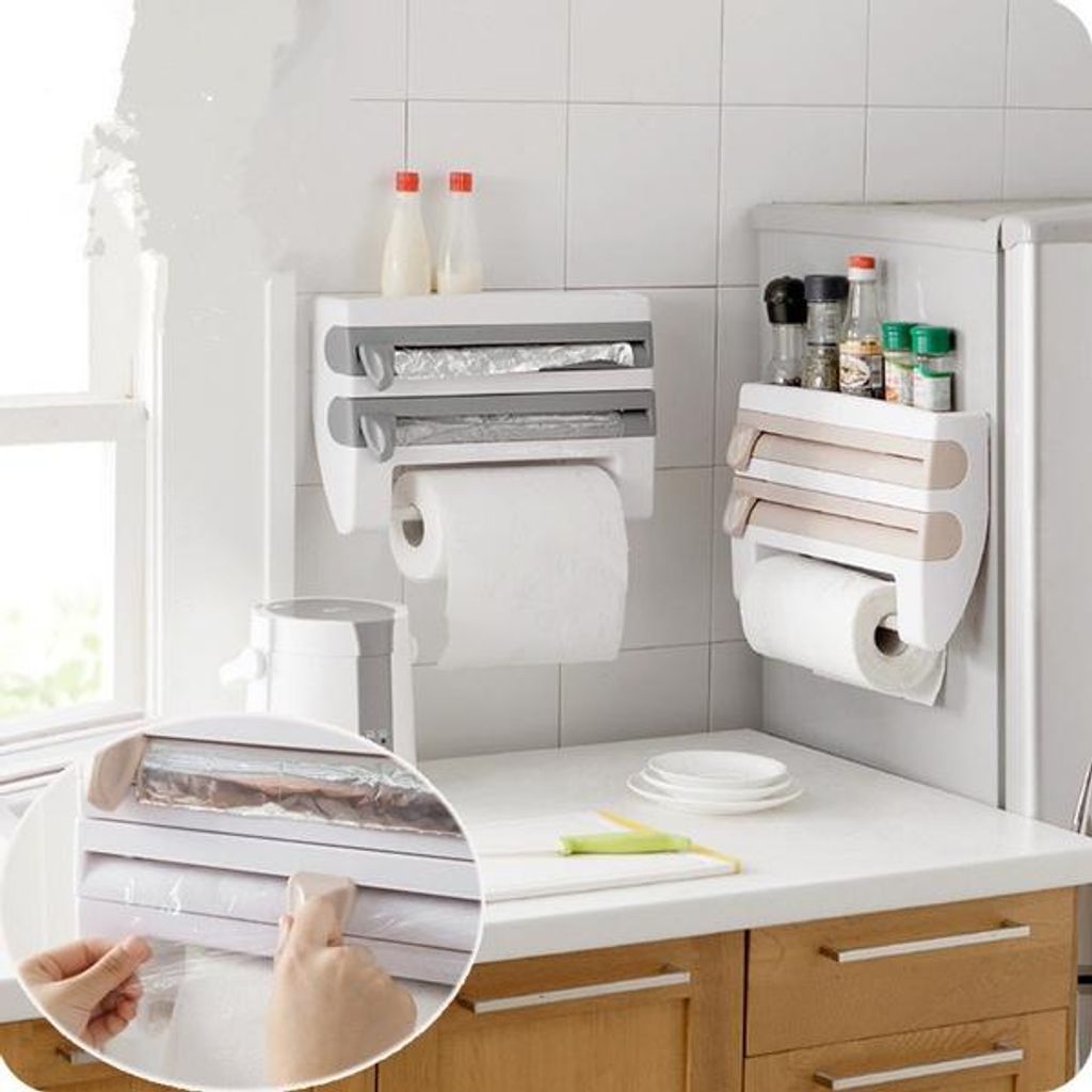 1pcs New Kitchen Stretchable Film Sauce Bottle Storage Rack Paper Towel Holder Kitchen Accessories(Random Farbe)
