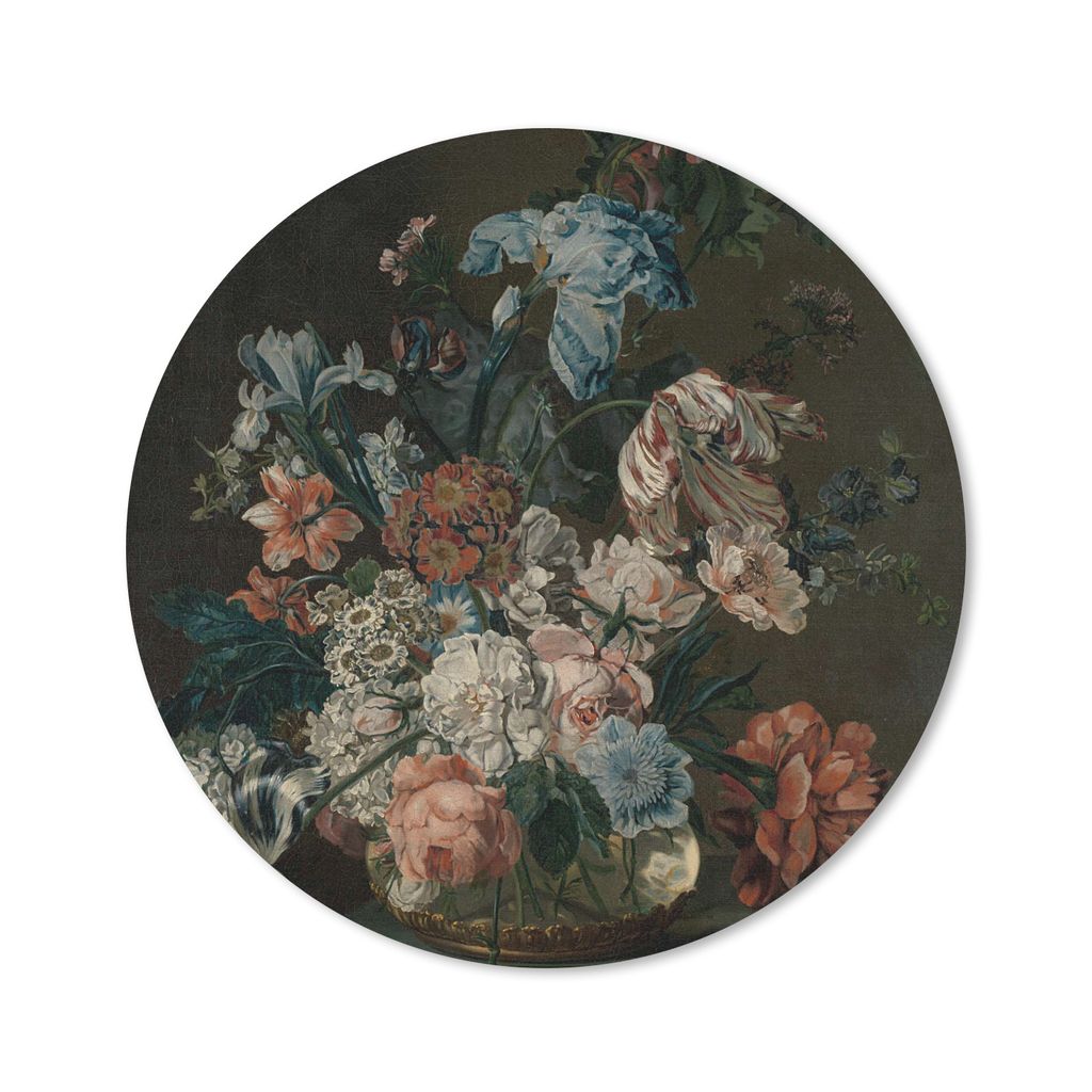 MuchoWow Mauspad Mousepad Stilleben mit Blumen - Gemälde von Cornelia van der Mijn 30x30 cm - Mousepads - Maus Mat - Pad - Mausunterlage - Tisch...