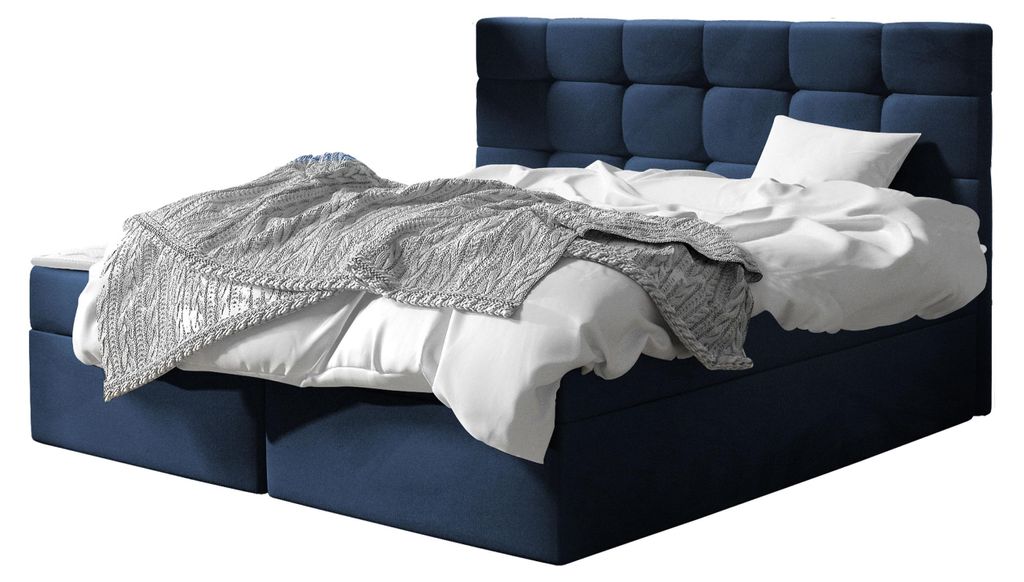 MIRJAN24 Boxspringbett Luanda, Doppelbett mit zwei Bettkästen und Matratze, Ehebett (Farbe: Polo 891, Größe: 180x200 cm)