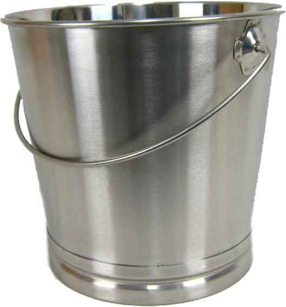 AcMax Eimer Kücheneimer Futtereimer Milcheimer Sektkühler Eis-Eimer Edelstahl 8 Liter