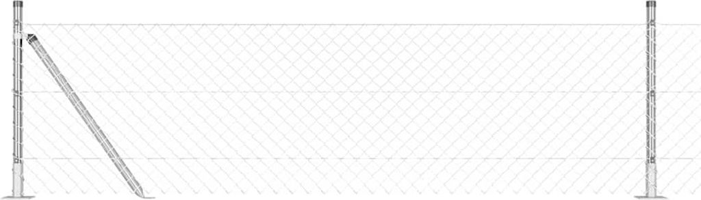 vidaXL Zaunpfosten Silber 25 x 0,4 m (40 x 40 mm Maschen) Stahl