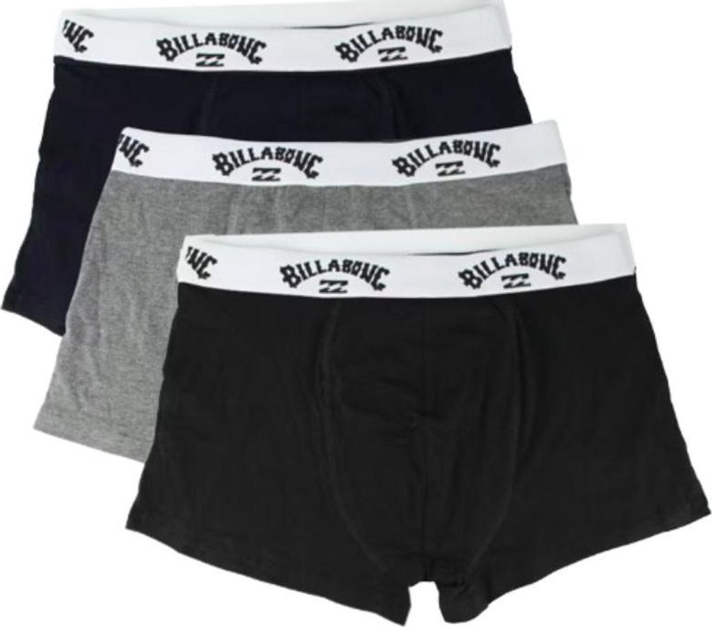 Billabong 3x Herren Boxershorts - Größe XL - schwarz-grau-blau - 95% Baumwolle, 5% Elasthan