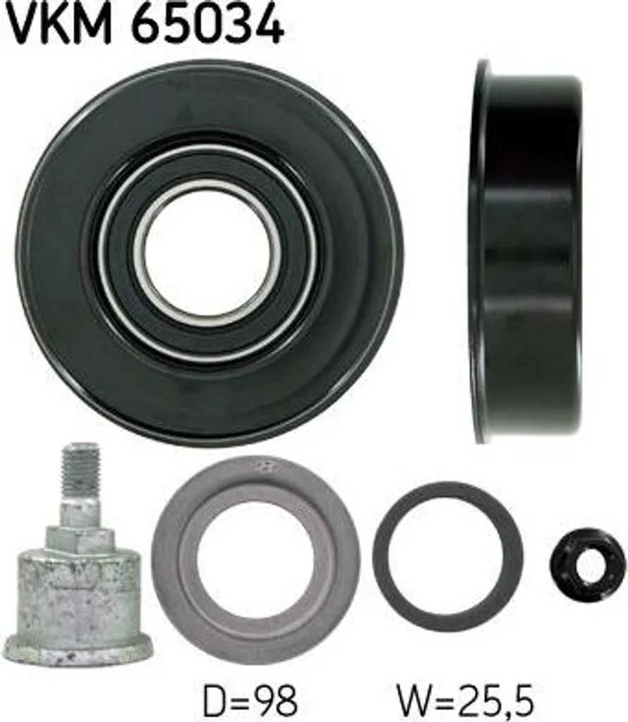 Galet enrouleur SKF VKM65034 pour courroie OE 5721238000 Sonata Sorento