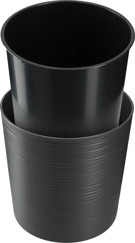 Pot de fleurs incassable 30 cm gris pour plante intérieur et extérieur