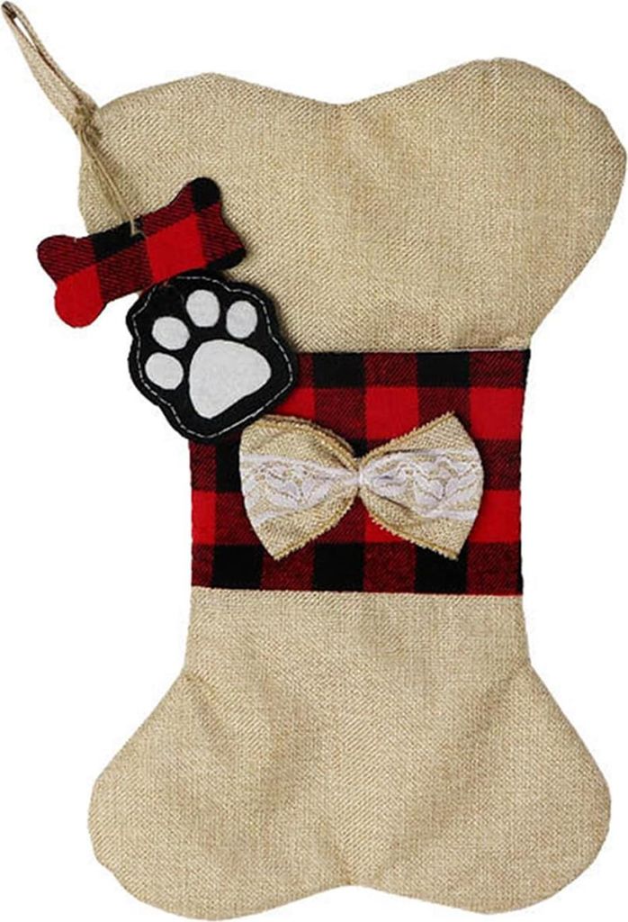 Weihnachtsstrš¹mpfe Hundeknochen, Weihnachtsdekoration mit Schleife fš¹r Haustiere, Mini Weihnachtsstrš¹mpfe fš¹r Hunde, Fertig zum Aufh?ng...
