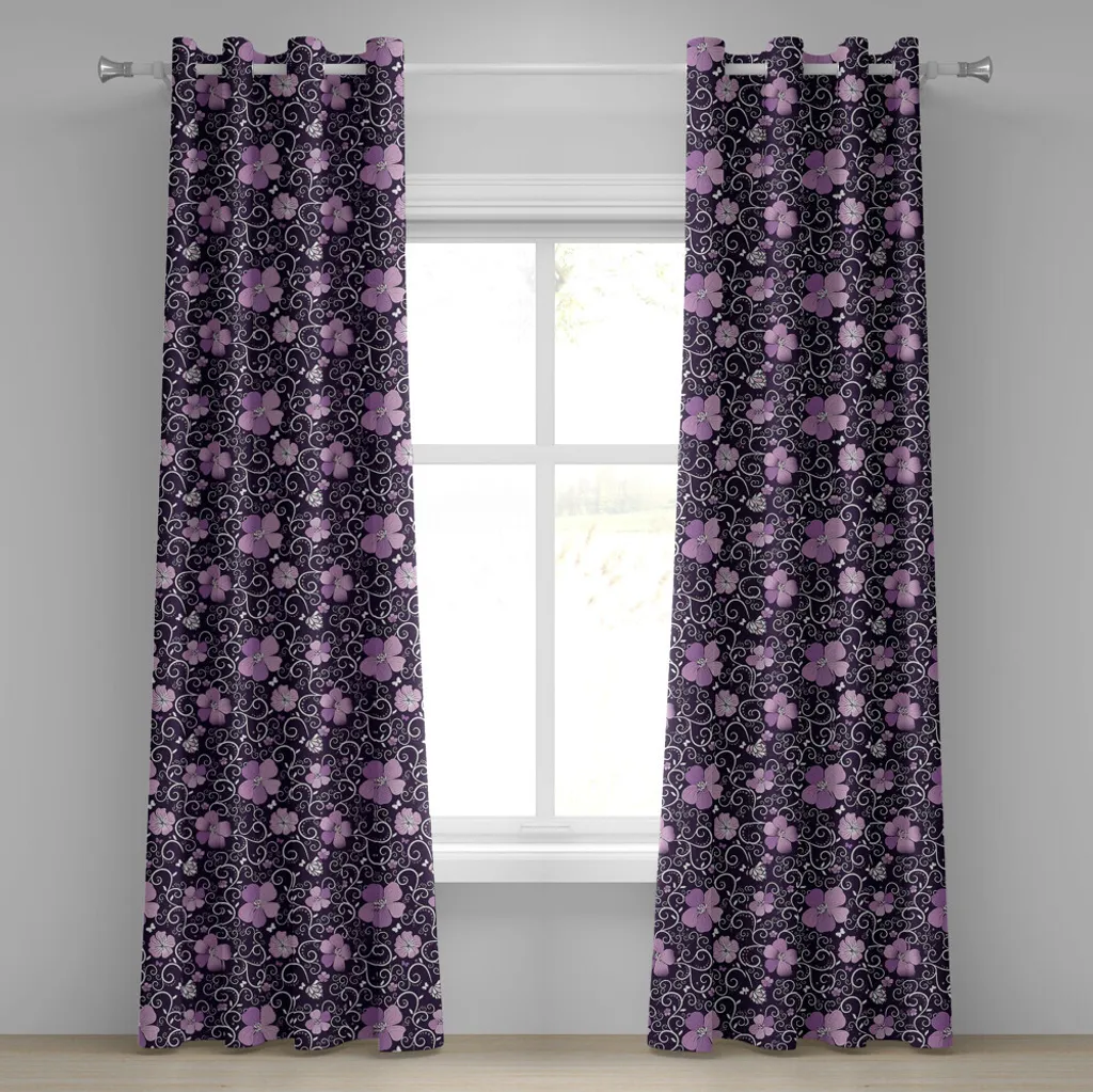 Tende Lavabili ABAKUHAUS 280x245 Viola | Farfalle e Fiori per Casa