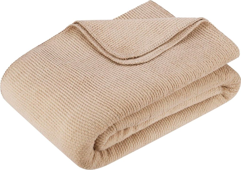 Kuscheldecke Baumwolle in Beige (150x200 cm) Produktbild 
