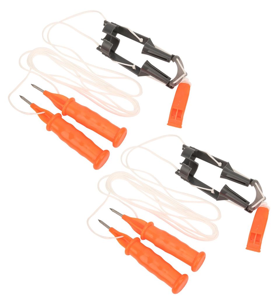 2 Stück Angeln Sicherheitspickel Outdoor Life Saving Dual Handheld Hammer mit Gürtel