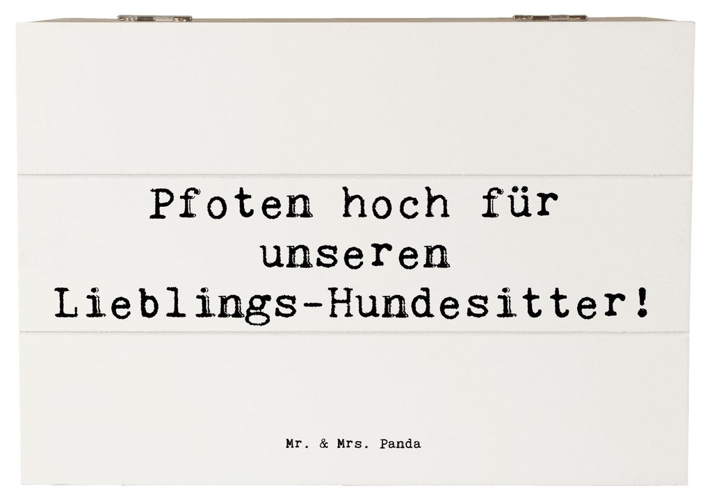 Mr. & Mrs. Panda Box Spruch Lieblings-Hundesitter 22 x 15 cm - Weiß - Geschenk, Schatzkiste, Danke sagen, Holzkiste, Geschenkideen, Besondere Aufm...