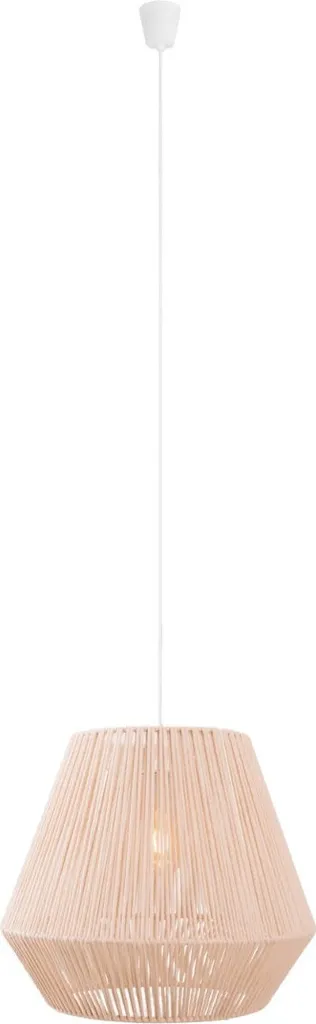 Suspension PRASLIN Maxlight blanc crème 1xE27 175x44cm en tissu chic