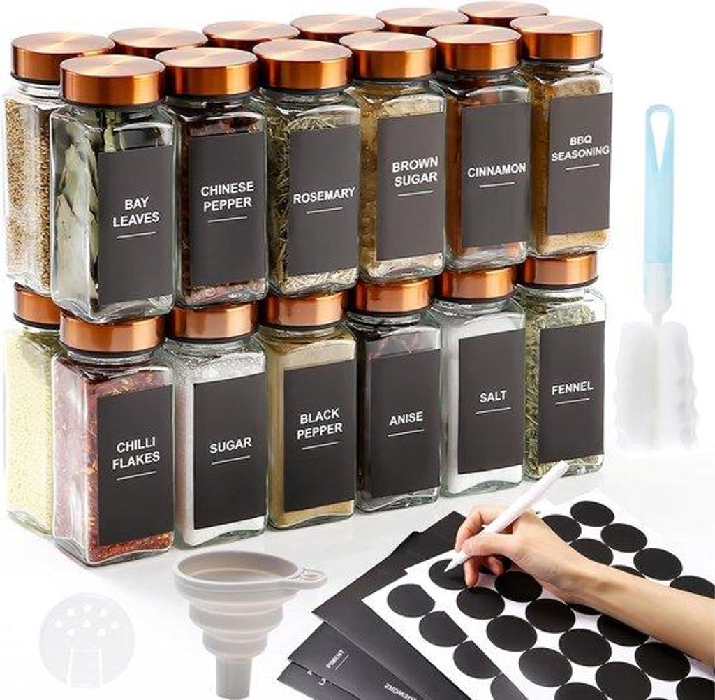 Kruidenpotjes-Set mit braunen Deckeln - 24 Stück - 120 ml