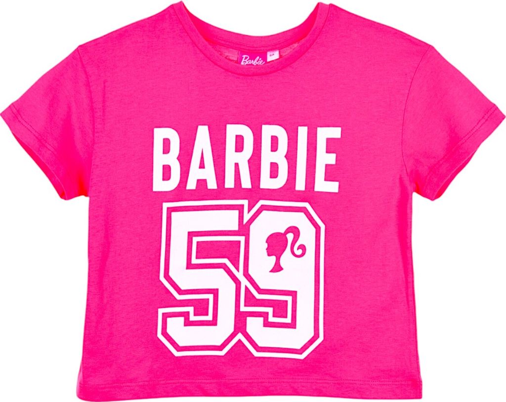 T-Shirt Barbie Crop Top Dunkelpink 116 cm