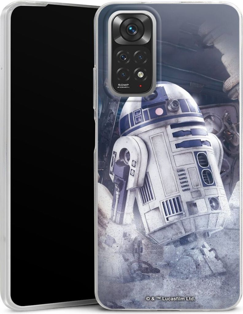 DeinDesign Slim Hülle für Xiaomi Redmi Note 11 4G Silikon Case Ultra Dünn Handyhülle Fanartikel Roboter Star Wars