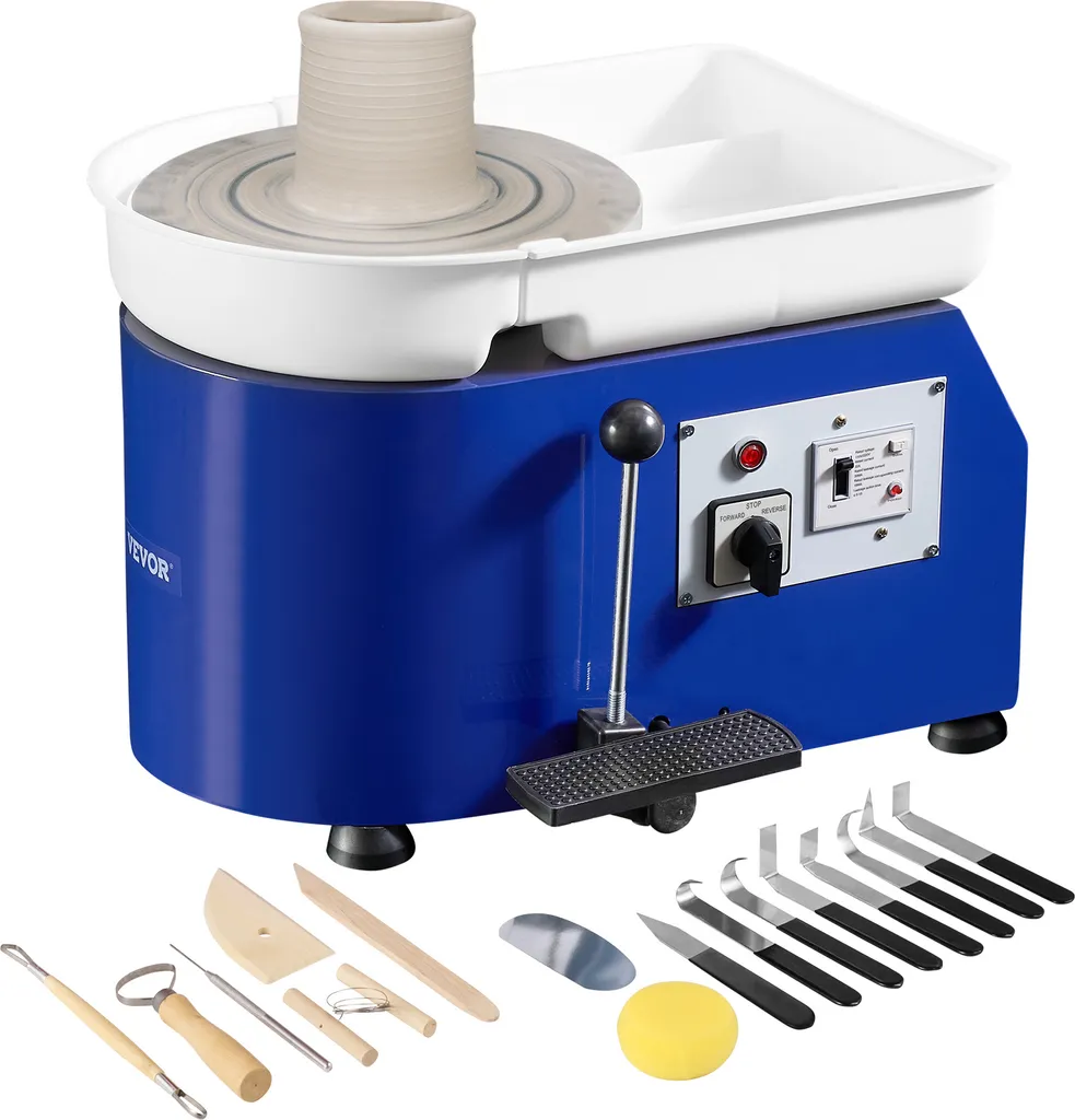 VEVOR Tornio Elettrico per Ceramica 28cm 350W | Pedale e Kit Argilla