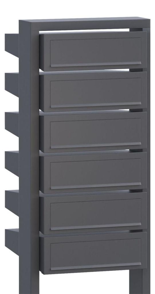 Briefkastenanlage Stairs for Six in Grau Metallic