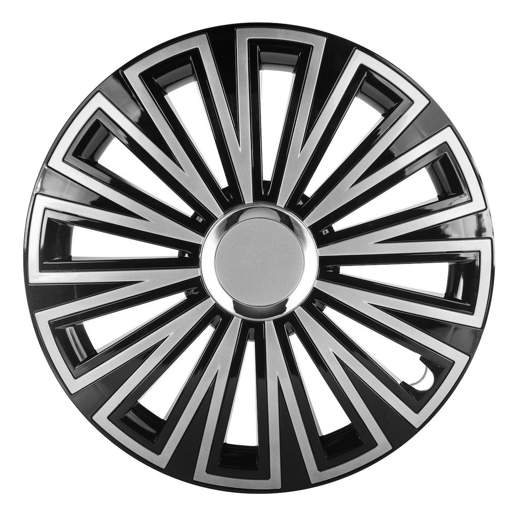 Radkappen 15" SUNSET Schwarz-Silber für Stahlfelgen kompatibel