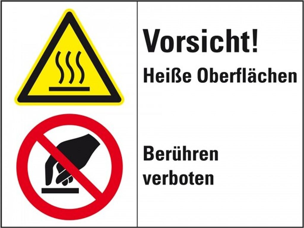 Dreifke Aufkleber I Kombischild Heiße Oberflächen - Berühren..., Folie, 200x...