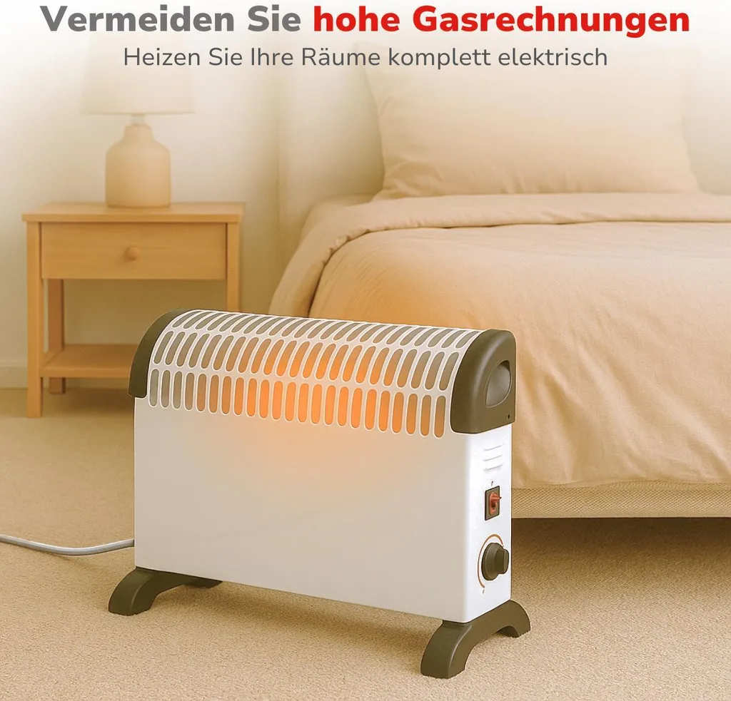 Radiatore Elettrico Alpina 1500W Bianco - Efficienza e Calore Rapido - 8