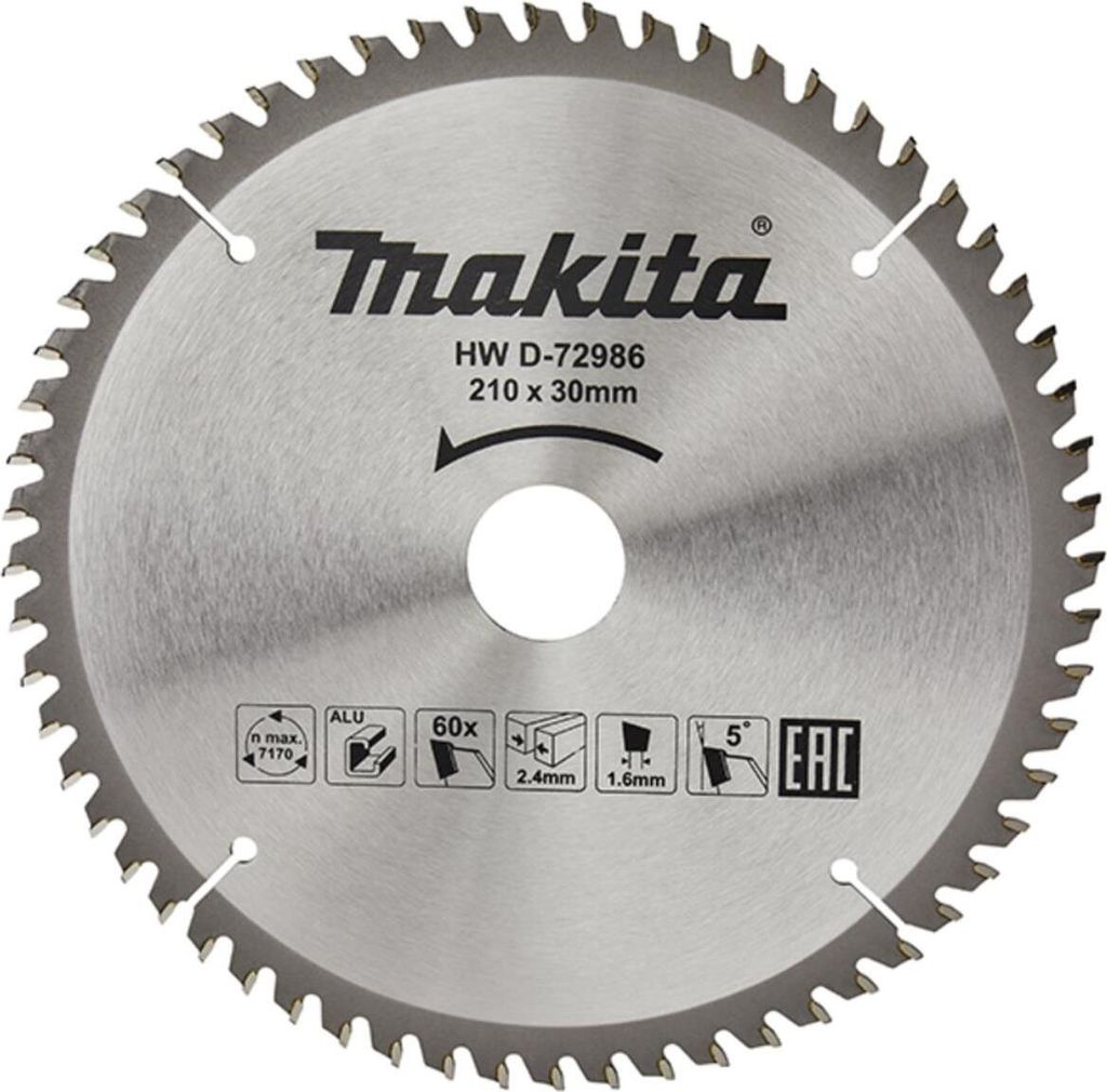 Makita HM-Kreissägeblatt TCT 210 x 30 mm - 60 Zähne - Alu Produktbild 