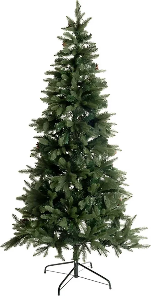 Sapin artificiel 210 cm sans perte d'épines avec éclairage LED inclus