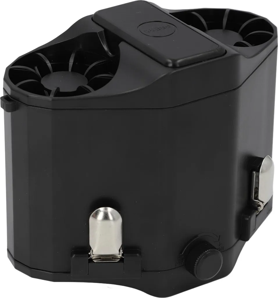 Ventilateur de Taille Rechargeable 3-en-1 Noir pour Camping et Randonnée