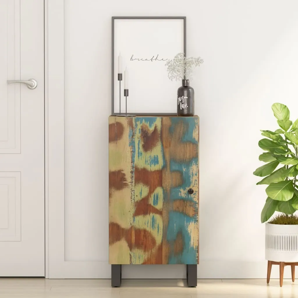 Meuble d'appoint en bois de récupération avec placard pour salon