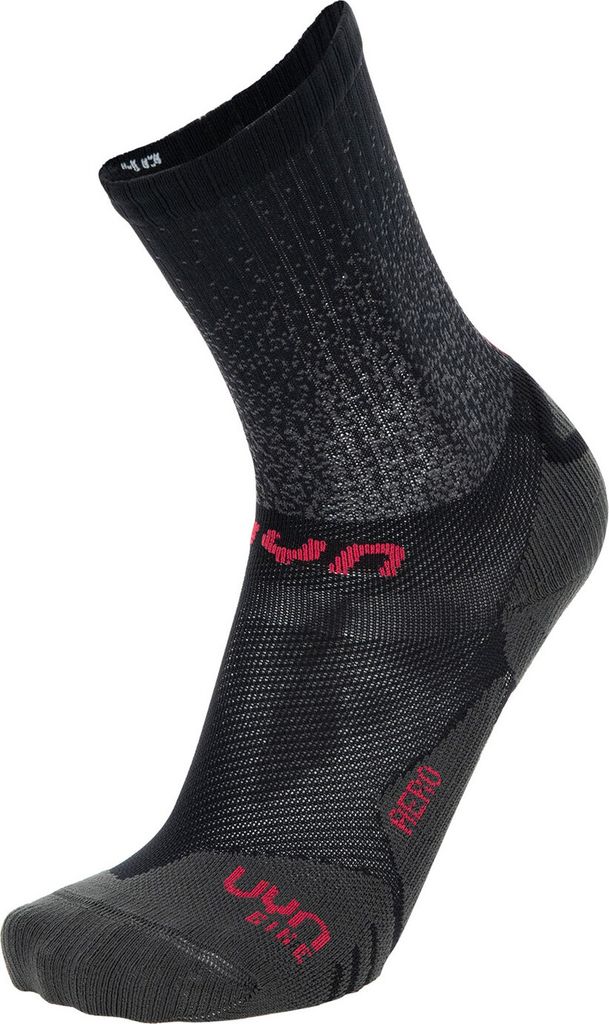 UYN Aero Fahrradsocken Damen black/raspberry 37-38