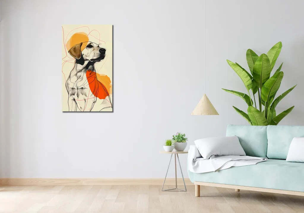 Decorazione Parete Cane 50x90 - Schizzo Dignità Canina Design Minimal - 2