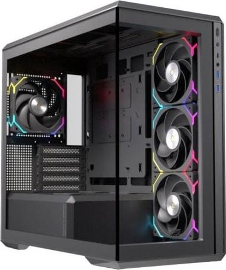 PC-Gehäuse Einarex Zenith ZM800 RGB Black Gehärtetes Glas Unterstützt 10 Lüfter Flüssigkeitskühlung 360 mm