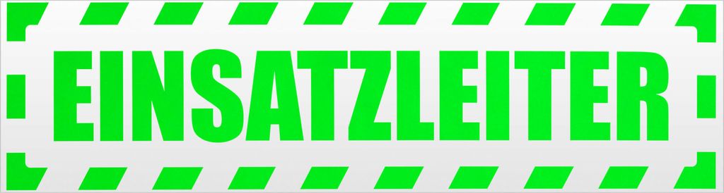 Kiwistar Einsatzleiter gestreift Magnetschild Schild magnetisch - 20cm Neongrün - Magnetfolie für Auto PKW Kfz