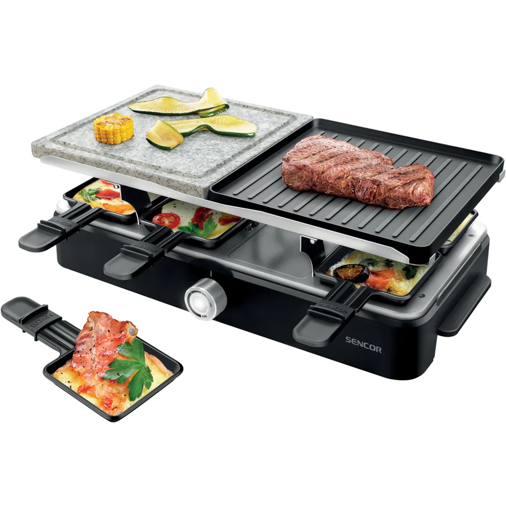 Sencor SBG 0260BK Griglia per Raclette 1400W: Party per 8 Persone