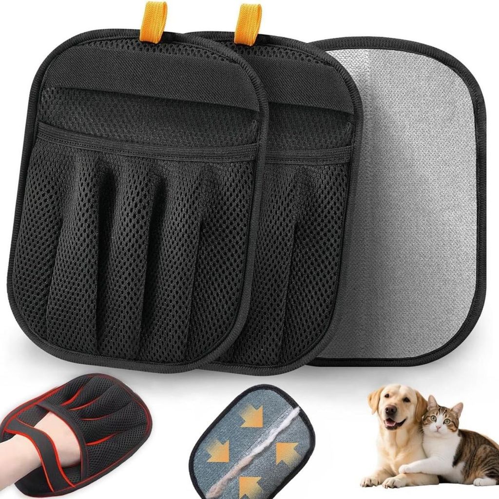 2 Stück Tierhaarentferner Handschuh mit  Verbesserte Produktbild 