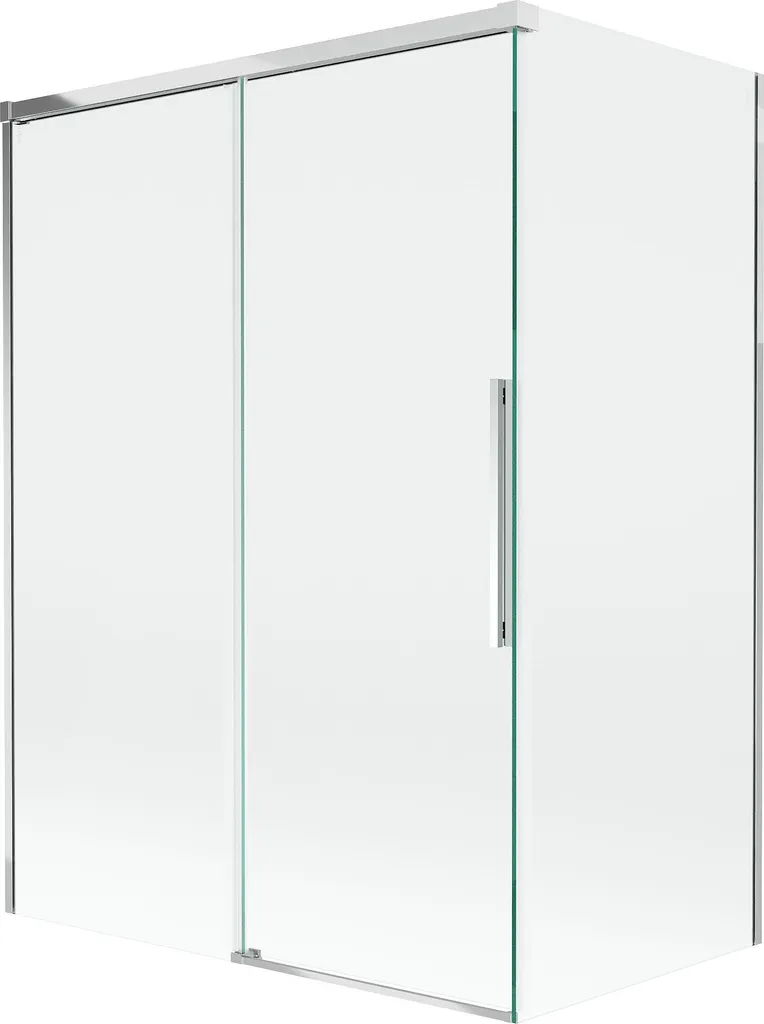 Pare-baignoire pour douche d'angle 120x70 cm coulissant 2 volets chrome