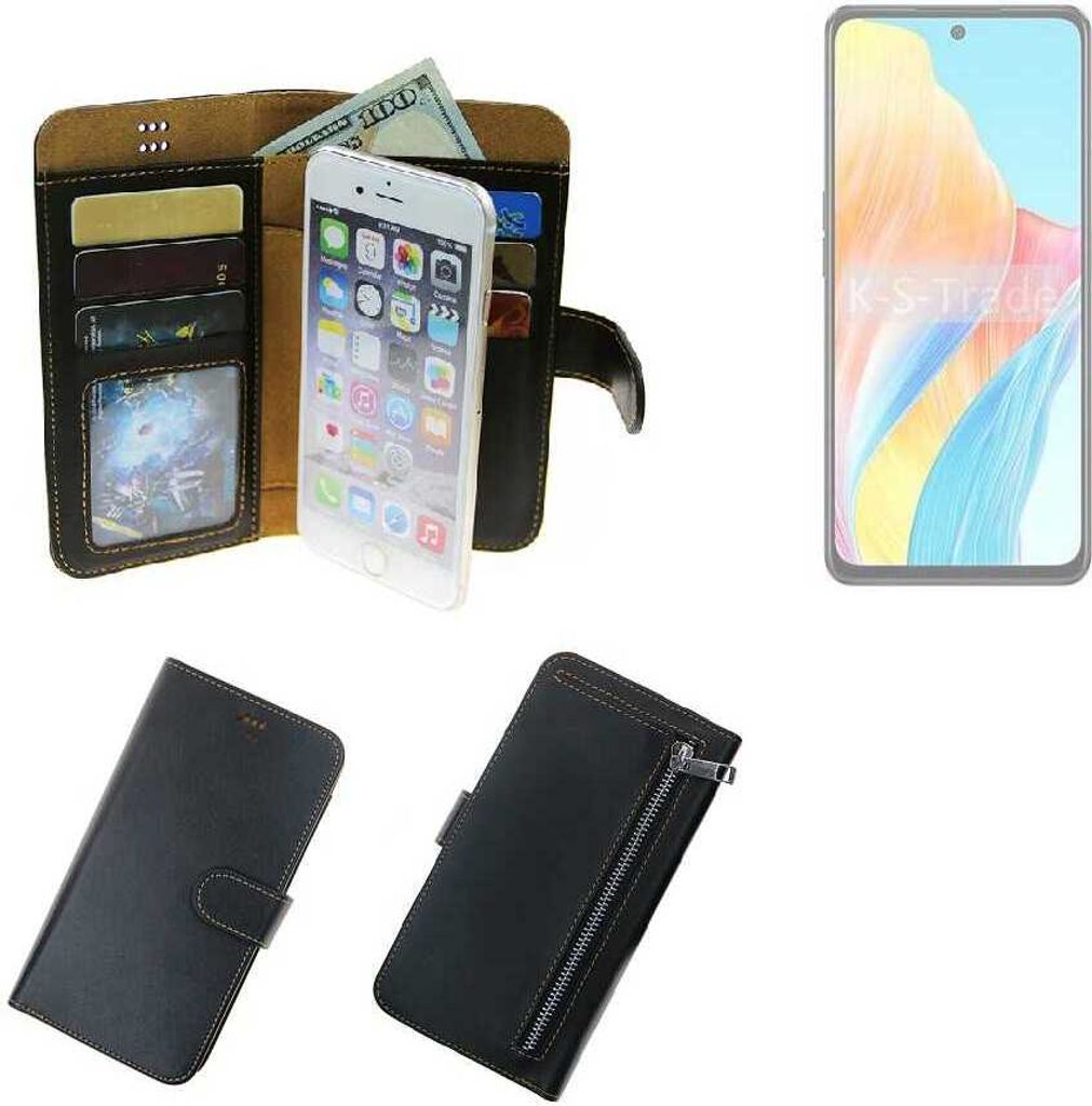 K-S-Trade Schutz Hülle kompatibel mit Oppo A1i 5G Klapphülle Case Phone cover Slim Handytasche Handy Hülle schwarz aus Kunstleder (1 Stk)