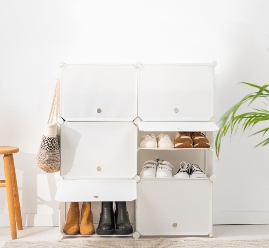 Tragbares Modul-Schuhregal Weiß