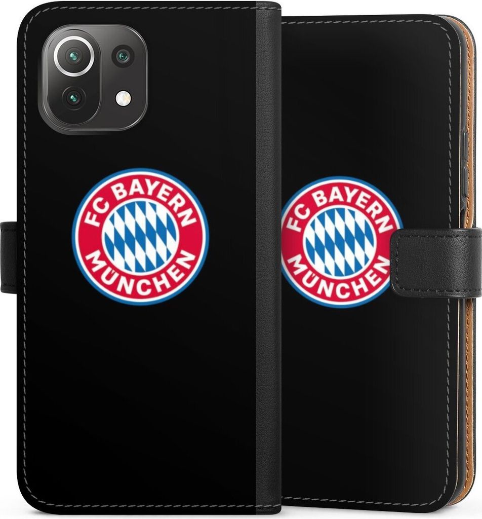 DeinDesign Klapphülle für Xiaomi Mi 11 Lite 5G Handytasche Lederhülle Tasche FC Bayern München Logo Offizielles Lizenzprodukt